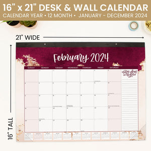2024 Watercolor Desk & Wall Calendar