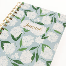 Load image into Gallery viewer, White Hydrangeas Hard Cover Spiral Notebook
