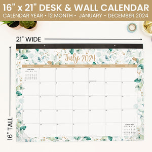 2024 Greenery Desk & Wall Calendar