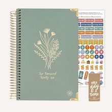 Load image into Gallery viewer, Pre-Order 2026 Small Green Linen Hard Cover Planner
