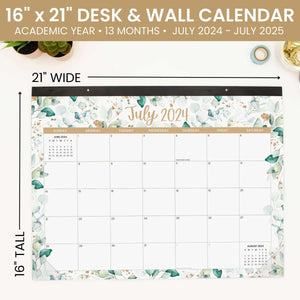 2024-2025 Greenery Desk/Wall Calendar