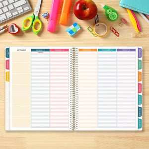2025-2026 Teacher Planner, With 3 Interchangeable Covers: Bold & Bright