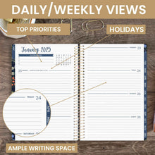 Load image into Gallery viewer, 2025 Navy Garden Party, Soft Cover Planner
