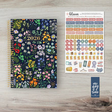 Load image into Gallery viewer, Pre-Order 2026 Navy Garden Party Soft Cover Planner
