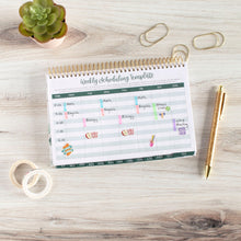 Load image into Gallery viewer, 2023-2024 Green Earthy Abstract Soft Cover Planner
