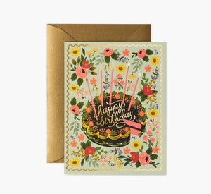 Floral Cake Birthday Card