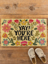 Load image into Gallery viewer, Yay You’re the Here: Bungalow Doormat in Cream
