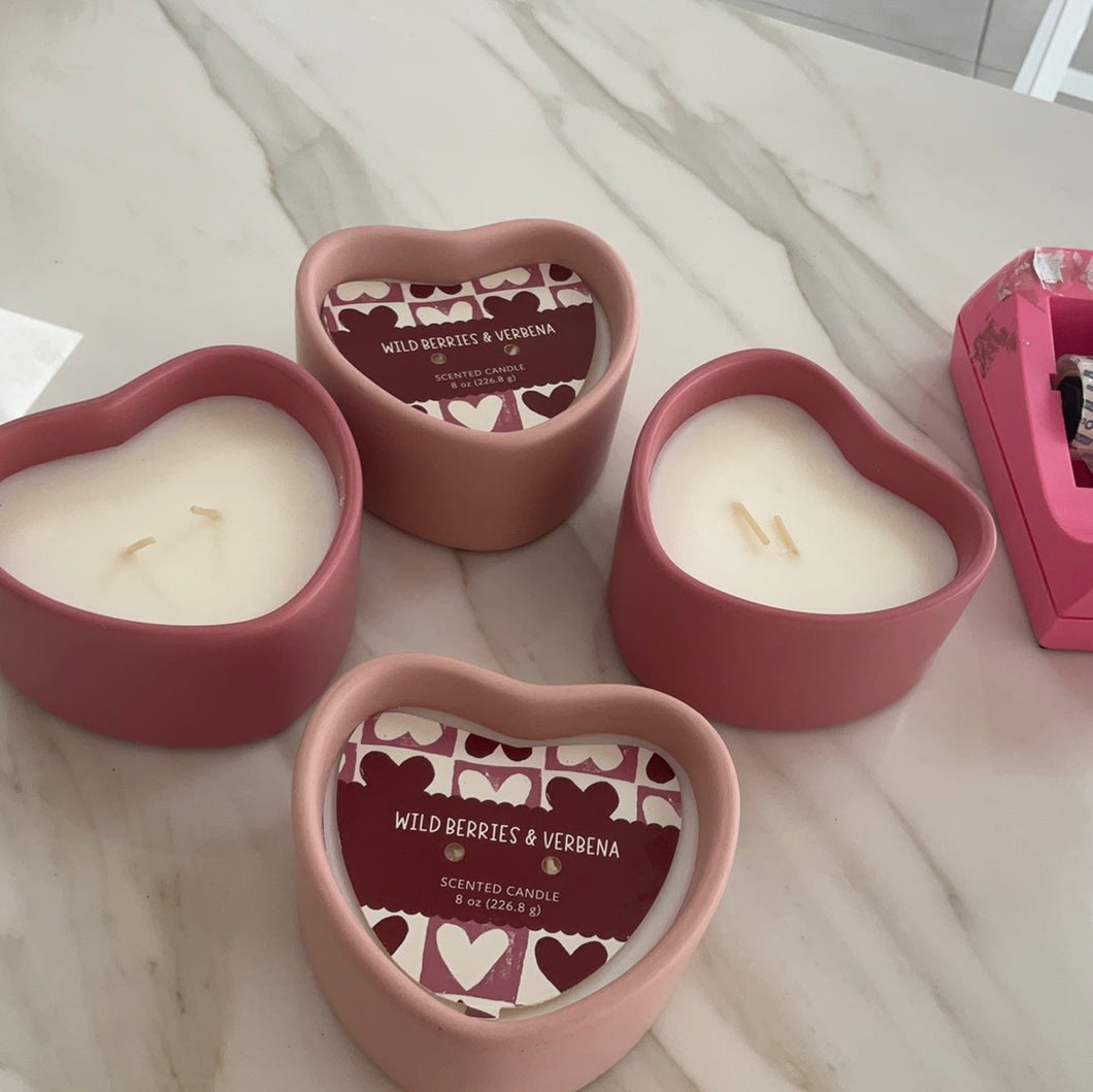 Pink Heart candles