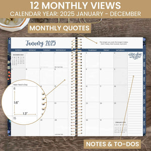 2025 Navy Garden Party, Soft Cover Planner