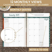Load image into Gallery viewer, 2025 Green Earthy Abstract, Soft Cover Planner

