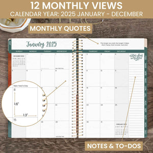 2025 Green Earthy Abstract, Soft Cover Planner