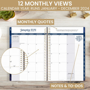 Midnight Mountains 2024 Soft Cover Planner