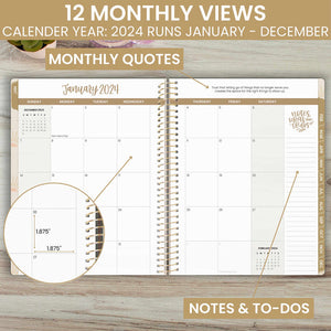 Cleerely Sated2024 Large Soft Cover Planner