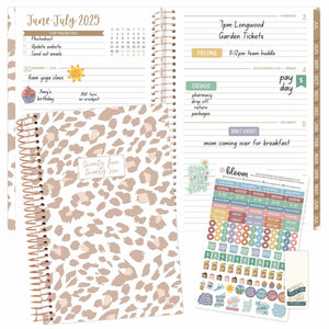 2025-2026 Tan Leopard Soft Cover Planner