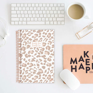 2025-2026 Tan Leopard Soft Cover Planner