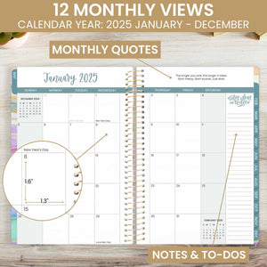 2025 Watercolor Waves, Soft Cover Planner