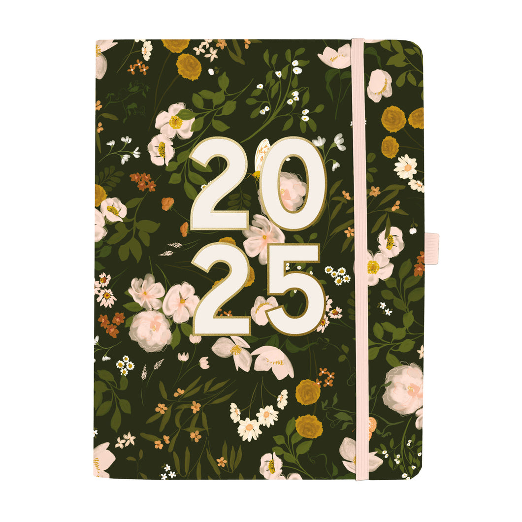 Dark Wildflower 2024-2025 18 Months Soft Vegan Leather Planner