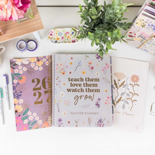 Load image into Gallery viewer, 2026-2027 Teacher Planner, With 3 Interchangeable Covers: Cool Tones
