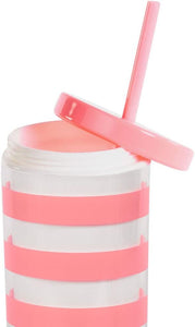 Terrace Stripe, Acrylic Tumbler with Straw