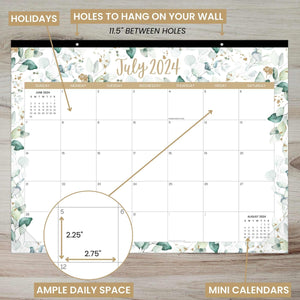 2024-2025 Greenery Desk/Wall Calendar