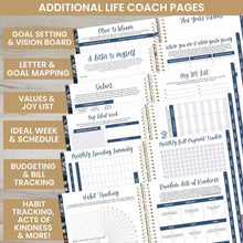 Load image into Gallery viewer, 2025 Navy Garden Party, Soft Cover Planner
