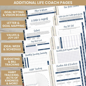 2025 Navy Garden Party, Soft Cover Planner