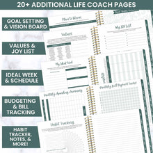 Load image into Gallery viewer, 2023-2024 Green Earthy Abstract Soft Cover Planner
