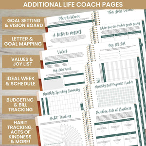 2025 Green Earthy Abstract, Soft Cover Planner