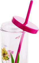 Load image into Gallery viewer, Dragonflies and Tulips, Acrylic Tumbler with Straw
