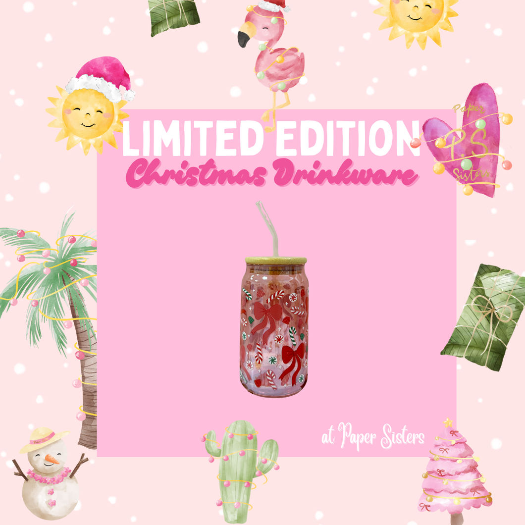 Peppermint & Bows Iced Coffee Mug