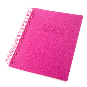 Find Your Passion Textured Spiral Journal