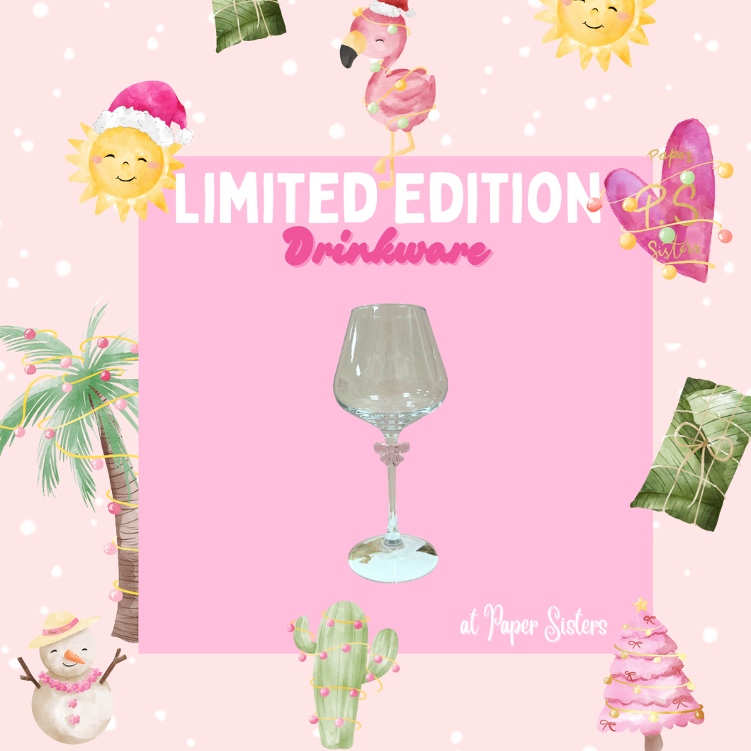 Pink Bow Wine Glass