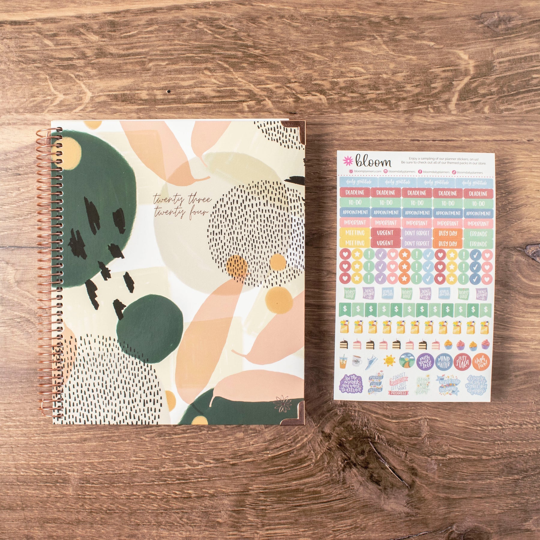 Planner Pen, Green Modern Abstract