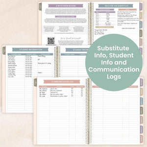2025-2026 Teacher Planner, With 3 Interchangeable Covers: Cool Tones