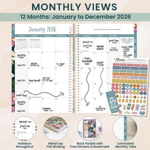 Load image into Gallery viewer, Pre-Order 2026 Blooming Wildly Floral Soft Cover Planner
