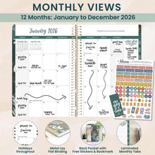 Load image into Gallery viewer, Pre-Order 2026 Green Eucalyptus Soft Cover Planner

