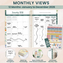 Load image into Gallery viewer, Pre-Order 2026 Beige Garden Party Soft Cover Planner
