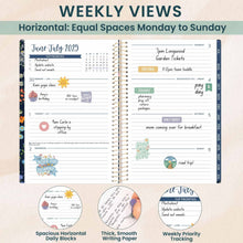 Load image into Gallery viewer, 2025-2026 Navy Garden Party Soft Cover Planner
