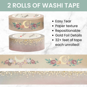Simply Gilded x Bloom Boho Celestial, Washi Tape & PET Tape Set