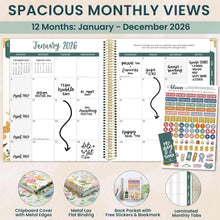 Load image into Gallery viewer, Pre-Order 2026 Beige Bouquet Hard Cover Vision Planner
