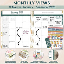 Load image into Gallery viewer, Pre-Order 2026 Beige Bouquet Large Hard Cover Planner
