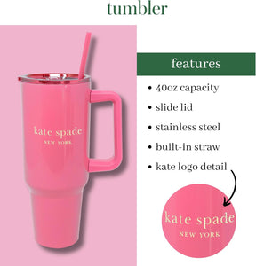 kate spade new york, Pink Stainless Steel 40oz. Tumbler