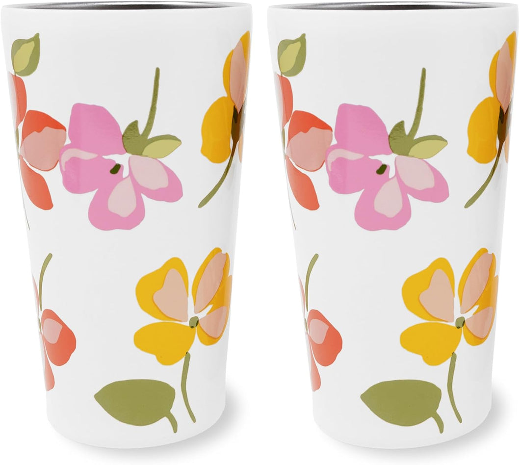 Kate Spade, Spring Pansies, Stainless Steel Tumbler Set