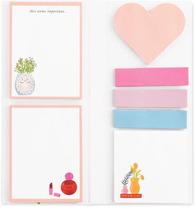 kate spade new york, Charmed Library, Padfolio with 7 Sticky Note Pads,