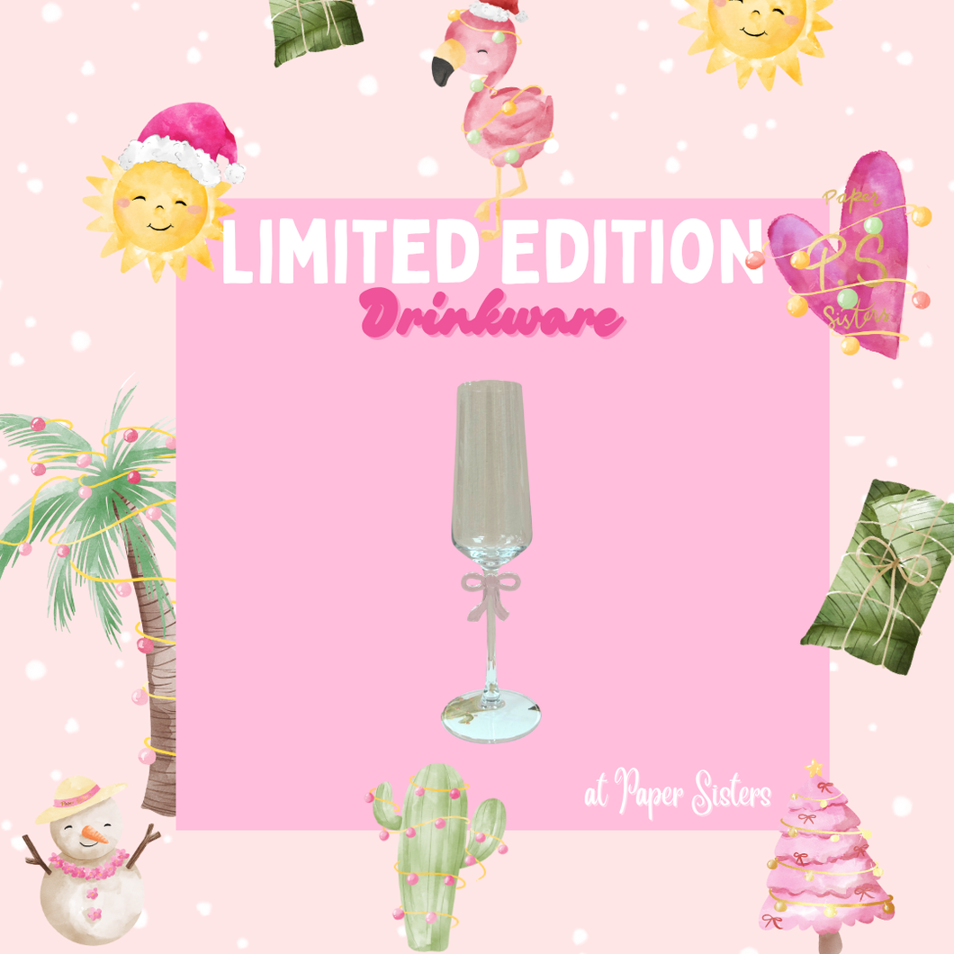 Pink Bow Champagne Flute