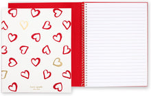 Load image into Gallery viewer, Kate Spade, Brushstrokes Hearts, Concealed Spiral Notebook
