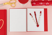 Load image into Gallery viewer, Kate Spade, Brushstrokes Hearts, Concealed Spiral Notebook
