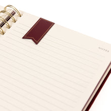 Load image into Gallery viewer, Plum Red Fabric-Covered Journal with Magnetic Bookmarks
