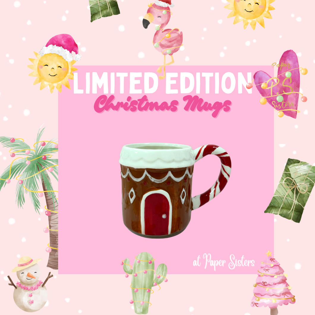 Red, Gingerbread House Mug