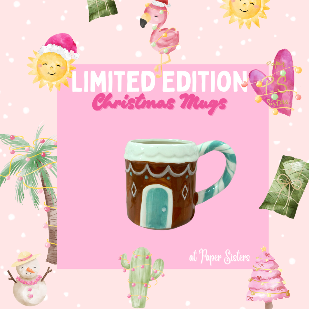 Blue, Gingerbread House Mug